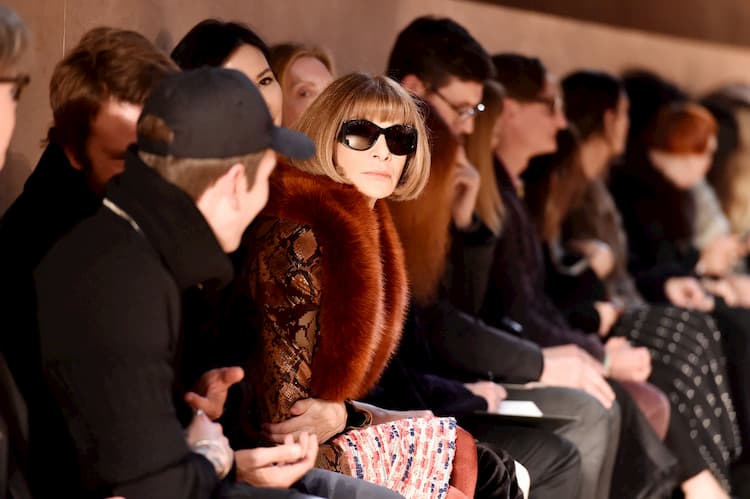A picture of Anna Wintour at Fashion Week, from Vogue