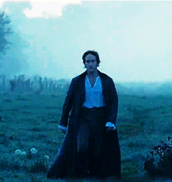 Animated gif of a man striding towards the camera